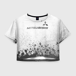 Футболка 3D укороченная женская Mitsubishi - white gradient посередине, цвет: 3D-принт
