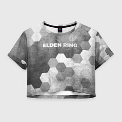 Футболка 3D укороченная женская Elden Ring - grey gradient посередине, цвет: 3D-принт
