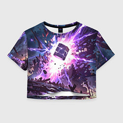 Футболка 3D укороченная женская Магический куб, цвет: 3D-принт