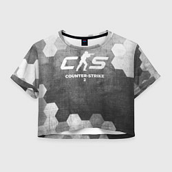 Футболка 3D укороченная женская Counter-Strike 2 - grey gradient, цвет: 3D-принт