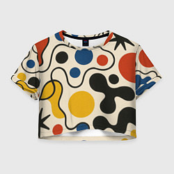 Футболка 3D укороченная женская Пятна, цвет: 3D-принт