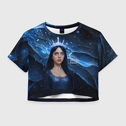 Футболка 3D укороченная женская Билли Айлиш в стиле снежной королевы, цвет: 3D-принт