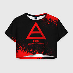 Футболка 3D укороченная женская Thirty Seconds to Mars - red gradient, цвет: 3D-принт