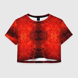Футболка 3D укороченная женская Красно-черная кожа дракона, цвет: 3D-принт