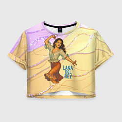 Футболка 3D укороченная женская Lana Del Rey танцует, цвет: 3D-принт