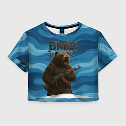 Женский топ ВМФ Медведь с АК-47