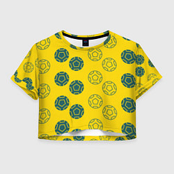 Футболка 3D укороченная женская Ряды из спортивных мячей, цвет: 3D-принт