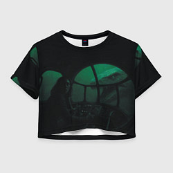 Женский топ Нападение Тилозавра на девушку в батискафе ужасы