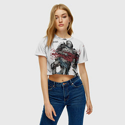 Футболка 3D укороченная женская Павший рыцарь от любви, цвет: 3D-принт — фото 2