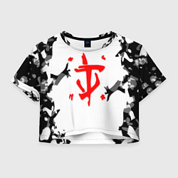 Женский топ Doom лого камуфляж текстура