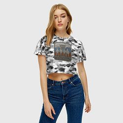 Футболка 3D укороченная женская Гордость России ВДВ, цвет: 3D-принт — фото 2