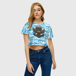 Футболка 3D укороченная женская Часть и отвага ВДВ, цвет: 3D-принт — фото 2