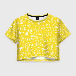 Футболка 3D укороченная женская Лимонный камуфляж, цвет: 3D-принт