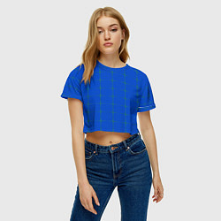Футболка 3D укороченная женская Color blue stripes, цвет: 3D-принт — фото 2