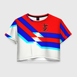 Футболка 3D укороченная женская Doom geometry cyber sport, цвет: 3D-принт