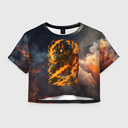 Женский топ Герой аниме дракон с огненным мечем