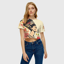 Футболка 3D укороченная женская Нефертити, цвет: 3D-принт — фото 2
