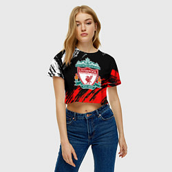 Футболка 3D укороченная женская Арсенал краски текстура, цвет: 3D-принт — фото 2