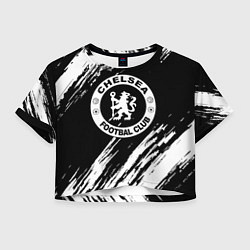 Футболка 3D укороченная женская Chelsea краски текстура, цвет: 3D-принт
