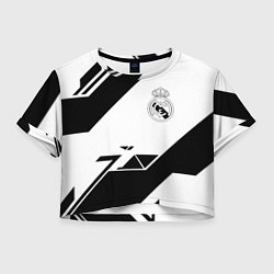 Футболка 3D укороченная женская Real Madrid geometry, цвет: 3D-принт