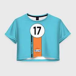 Футболка 3D укороченная женская Porsche Le Mans Nr 17, цвет: 3D-принт