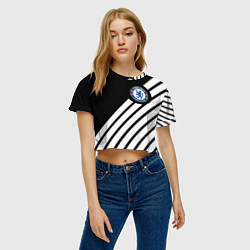 Футболка 3D укороченная женская Chelsea geometry sport, цвет: 3D-принт — фото 2