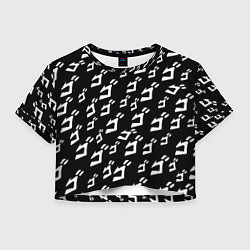 Футболка 3D укороченная женская JoJo pattern, цвет: 3D-принт