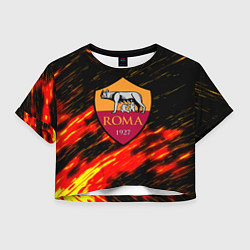Футболка 3D укороченная женская Romo огненные штрихи, цвет: 3D-принт