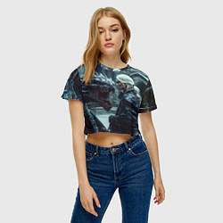 Футболка 3D укороченная женская Цири с монстром, цвет: 3D-принт — фото 2