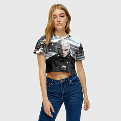 Футболка 3D укороченная женская Геральт аниме стиль, цвет: 3D-принт — фото 2