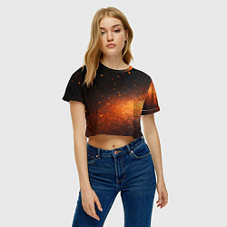 Футболка 3D укороченная женская Лава со свечением текстура, цвет: 3D-принт — фото 2