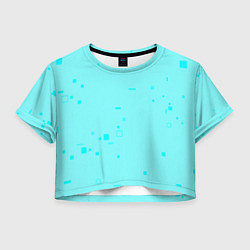 Футболка 3D укороченная женская Color light blue shapes, цвет: 3D-принт