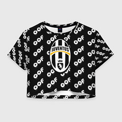 Футболка 3D укороченная женская Juventus off pattern, цвет: 3D-принт