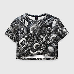 Футболка 3D укороченная женская Abstraction cyber pattern - ai art fantasy, цвет: 3D-принт