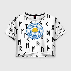 Футболка 3D укороченная женская Лестер сити символы митстические, цвет: 3D-принт