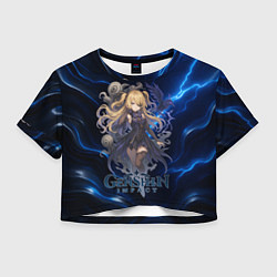 Футболка 3D укороченная женская Genshin Impact Фишль, цвет: 3D-принт