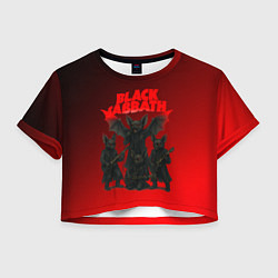 Футболка 3D укороченная женская Black Sabbath летучие мыши, цвет: 3D-принт