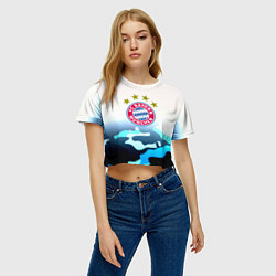 Футболка 3D укороченная женская Бавария Мюнхен камуфляж, цвет: 3D-принт — фото 2