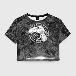 Женский топ Ворон в круге рун и компас вегвизир