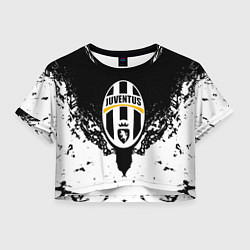 Футболка 3D укороченная женская Ювентус краски всплеск текстура, цвет: 3D-принт