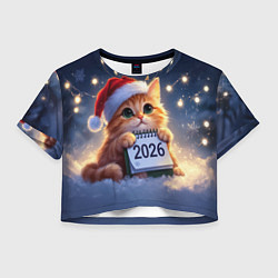 Женский топ Кот который ждет новый год