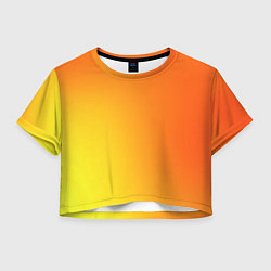 Футболка 3D укороченная женская Color orange red, цвет: 3D-принт