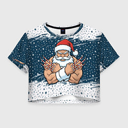 Футболка 3D укороченная женская Сантамаха, цвет: 3D-принт