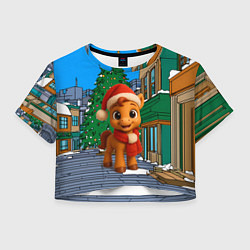 Женский топ Новогодняя лошадка и елка