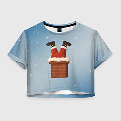 Женский топ Санта торчит из трубы