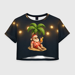 Женский топ Санта чиллит под пальмой