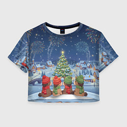 Женский топ Лошадки в новогоднюю ночь