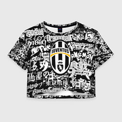 Женский топ Ювентус аниме черно белые надписи