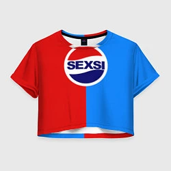 Футболка 3D укороченная женская Sexsi Pepsi, цвет: 3D-принт
