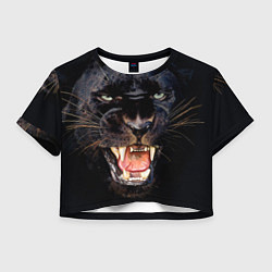 Футболка 3D укороченная женская Пантера, цвет: 3D-принт